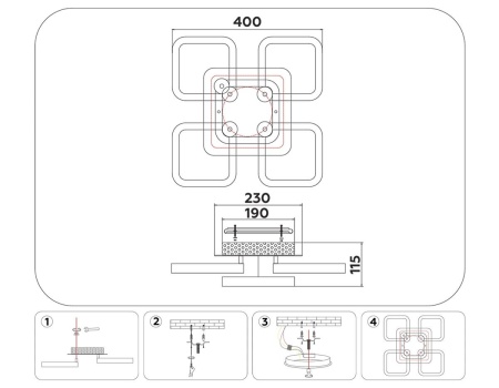 Потолочная светодиодная люстра Ambrella light Acrylica Original FA3861