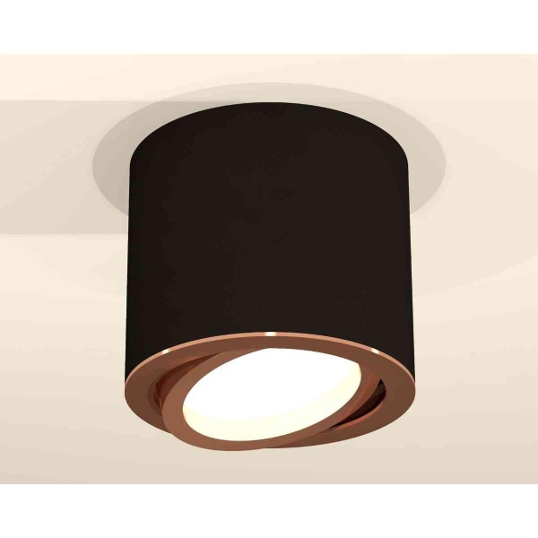Комплект накладного светильника Ambrella light Techno Spot XS7402004 SBK/PPG черный песок/золото розовое полированное (C7402, N7005)