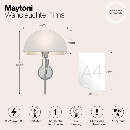 Настенный светильник Maytoni Prima Z034WL-01CH