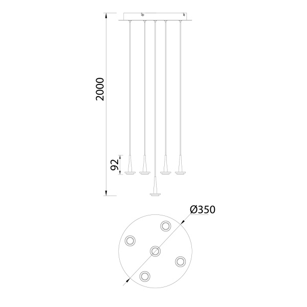 Подвесная светодиодная люстра Mantra Andromeda 8932+5PL (8942-8945)