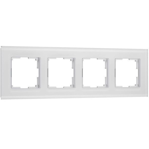 Рамка Werkel Senso на 4 поста белый стекло soft-touch W0043101 4690389200458