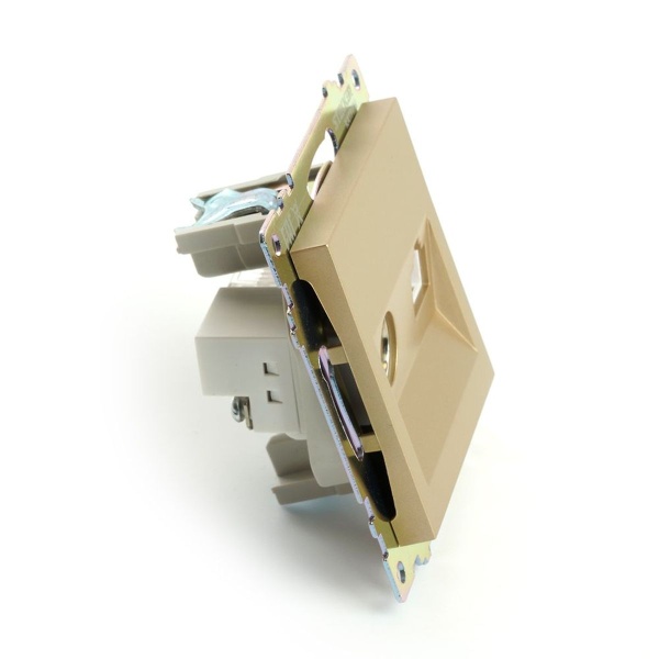 Розетка телевизионная TV + компьютерная RJ-45 Stekker Катрин золото GLS00-7106-08 49230