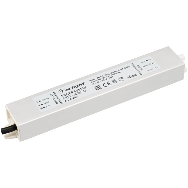 Блок питания Arlight ARPV-36D 24V 36W IP67 1,5A 022411