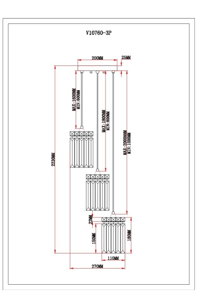 Подвесная люстра Moderli Levi V10760-3P