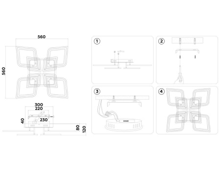 Потолочная светодиодная люстра Ambrella light Acrylica Original FA8912