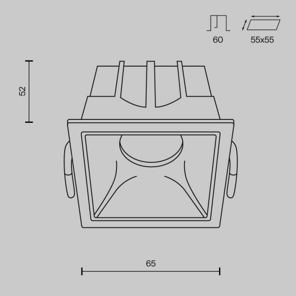 Встраиваемый светодиодный светильник Maytoni Technical Alfa LED DL043-01-10W4K-SQ-W