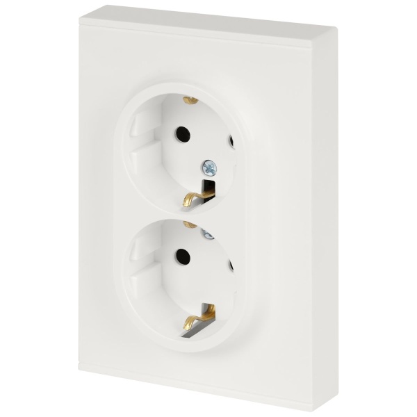 Розетка ЭРА Arktik 16-2104-08 двойная с заземлением 2X2P+E Schuko 16А-250В белый матовый Б0070451