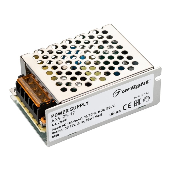 Блок питания Arlight ARS-25-12 12V 25W IP20 2,1A 026681