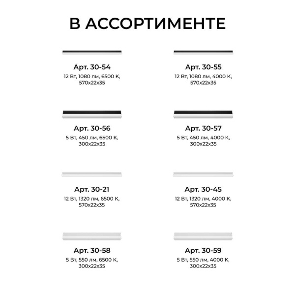 Накладной линейный светодиодный светильник Apeyron 30-59