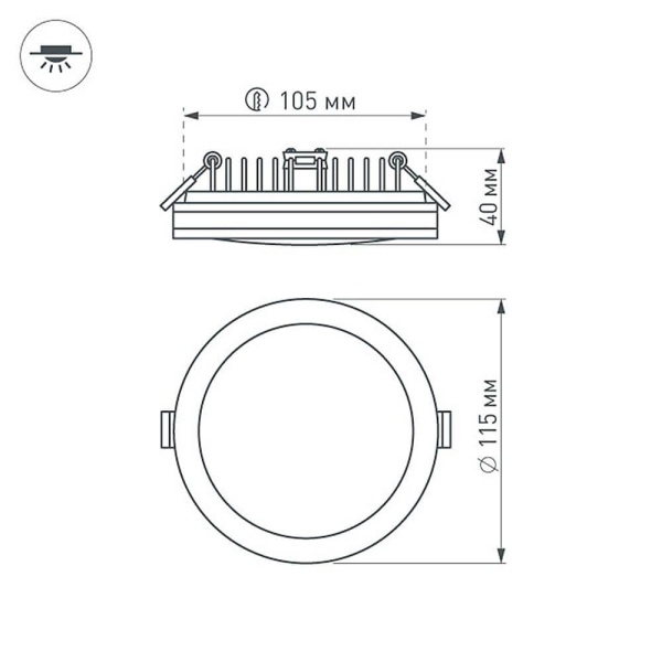 Встраиваемый светодиодный светильник Arlight LTD-115SOL-15W White 020710