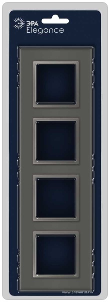 Рамка для розеток и выключателей ЭРА Elegance 14-5104-16 на 4 поста, стекло, титан Б0065839