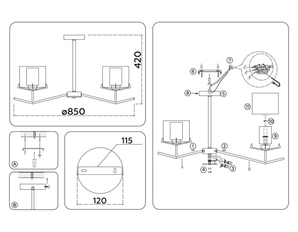 Потолочная люстра Ambrella Light High Light Modern LH57002