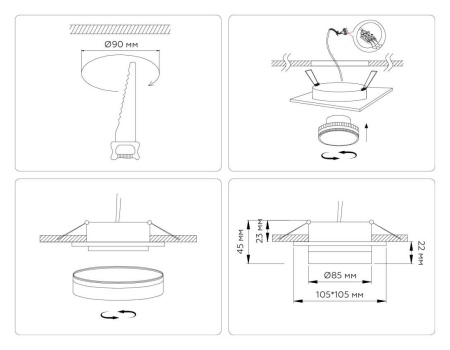 Светильник встраиваемый Ambrella Light TN6710