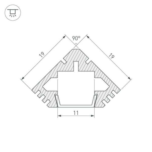 Профиль Arlight PDS45-T-2000 ANOD White 018264