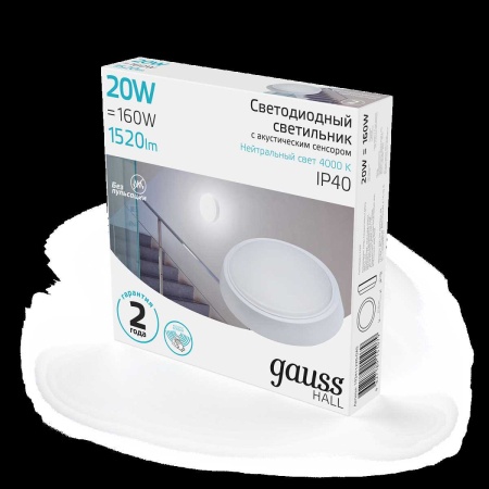 Настенно-потолочный светодиодный светильник Gauss Hall 193411220