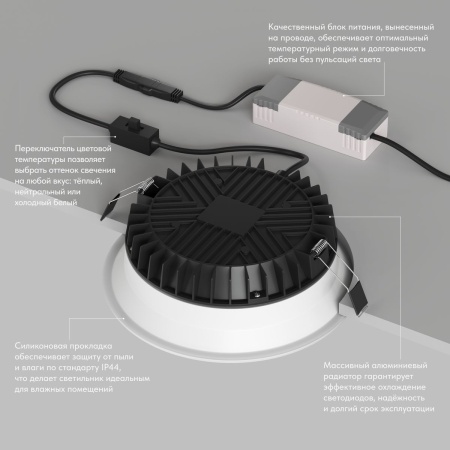 Точечный светильник Denkirs Trim DK2452-WH