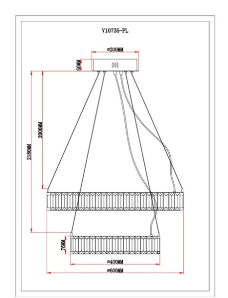 Подвесной светодионый светильник Moderli Asti V10735-PL