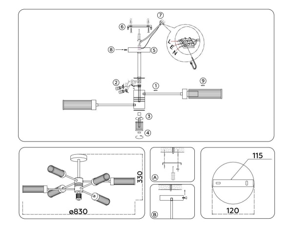 Потолочная люстра Ambrella Light High Light Modern LH55161