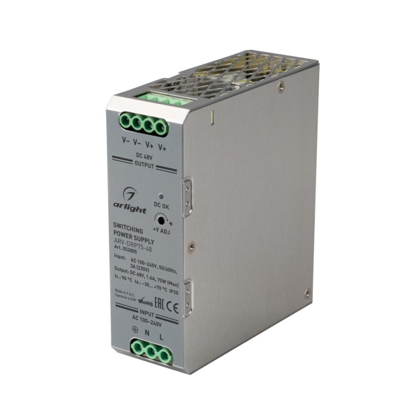Блок питания ARV-DRP75-48 (48V, 1.6A, 75W) Arlight 052805