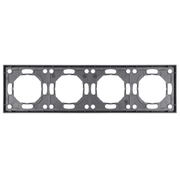 Рамка STEKKER, PFR00-5004-10  4-местная, серия Эмили, платиново-серый, soft touch 49965