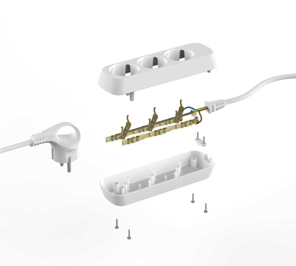 Удлинитель электрический ЭРА UDL-16-315-E Greenline 3 розетки с заземлением 1,5м ПВС 3x1мм2 Б0065038