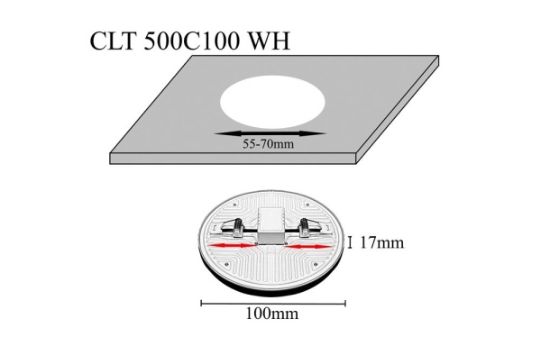 Встраиваемый светодиодный светильник Crystal Lux CLT 500C100 WH 3000K