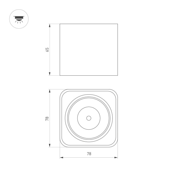 Потолочный светодиодный светильник Arlight SP-Dice-S78x78-10W Day4000 046634