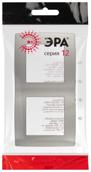 Рамка для розеток и выключателей ЭРА Серия 12 12-5002-16 на 2 поста, титан Б0065737