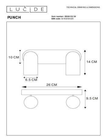 Спот Lucide Punch 13958/02/30