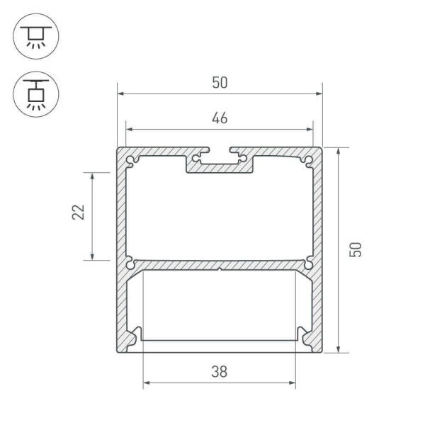 Профиль Arlight SL-LINE-5050-2000 ANOD 019304