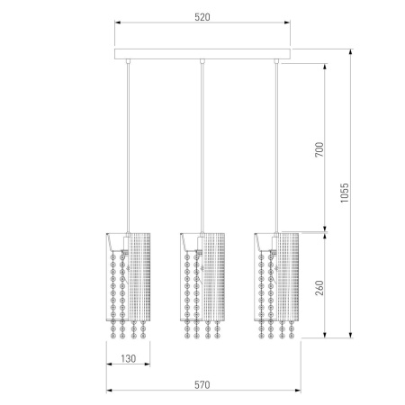 Подвесной светильник Eurosvet 1188/3 хром