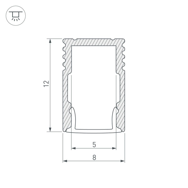 Профиль Arlight SL-Mini-8-H12-2000 White 037107
