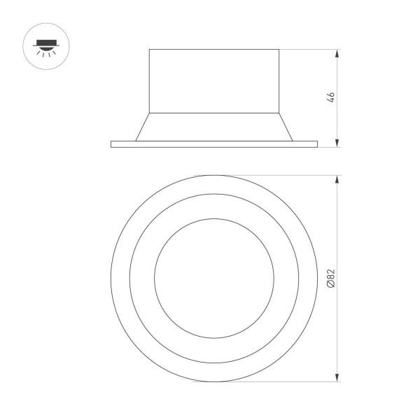 Встраиваемый светильник Arlight MS-BREEZE-BUILT-R82-9W Warm3000 036616