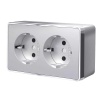 Розетка двойная с заземлением Werkel Gallant серебряный W5072106 4690389167188