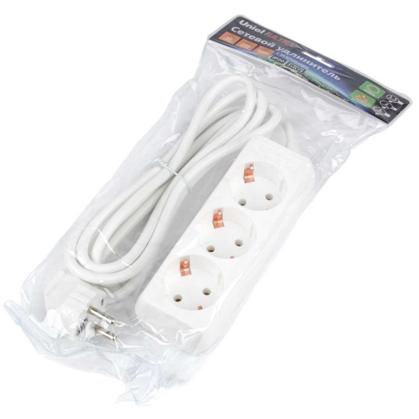 Удлинитель Uniel Ultra 3гн х 2м с/з S-GCU3-2 White UL-00010000