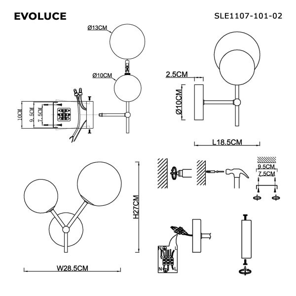 Настенный светильник Evoluce MALTE SLE1107-101-02