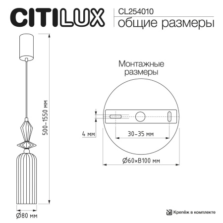 Подвесной светильник Citilux Fernet CL254010