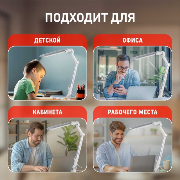 Настольная лампа ЭРА NLED-497-12W-S Б0052772