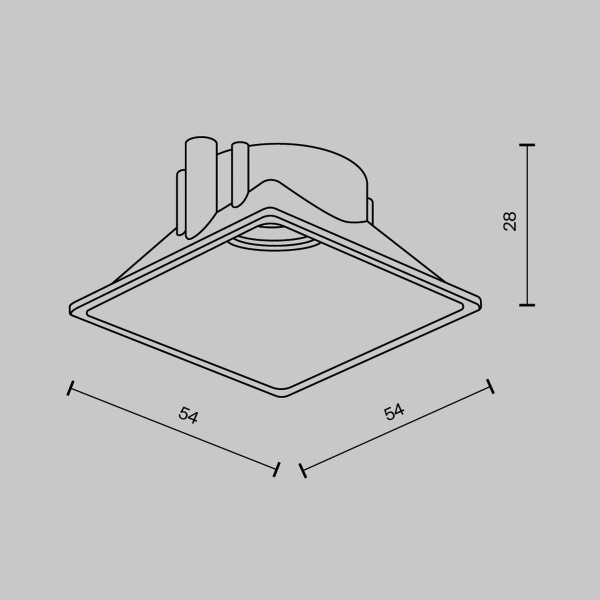 Декоративная рамка-отражатель Maytoni Technical Downlight Alfa LED Ring8-10W-SQ-W
