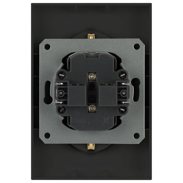 Розетка ЭРА Arktik 16-2107-05 без заземления двойная 2X2P 16А-250В антрацит Б0071685