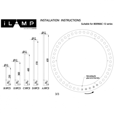 Подвесной светильник iLamp Casa 966C-12 CR+CL