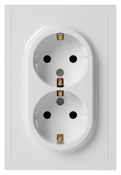 Розетка ЭРА Galaxy 15-2104-01 с заземлением двойная 2X2P+E Schuko 16А-250В IP20 белый Б0070678