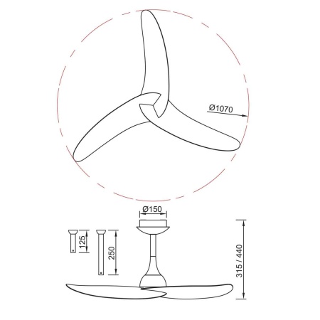 Люстра-вентилятор Mantra IPANEMA III 9040