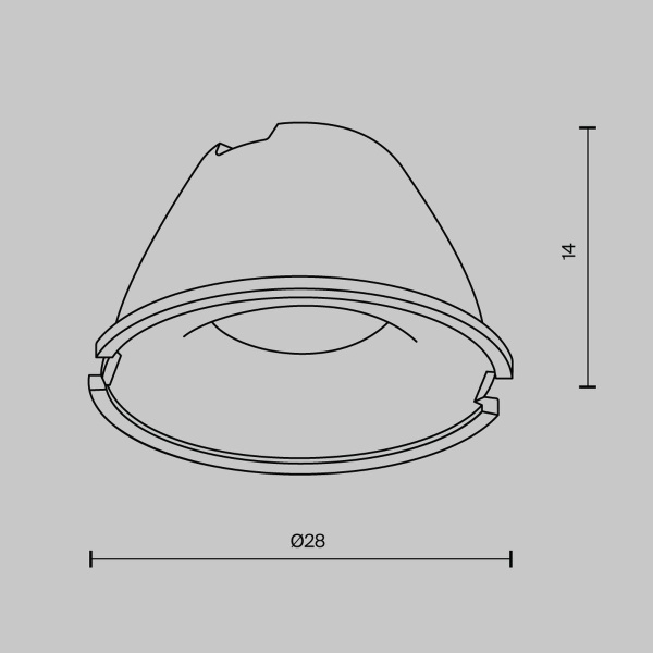 Линза Maytoni Technical Downlight для Alfa LED 15° LensD28-15