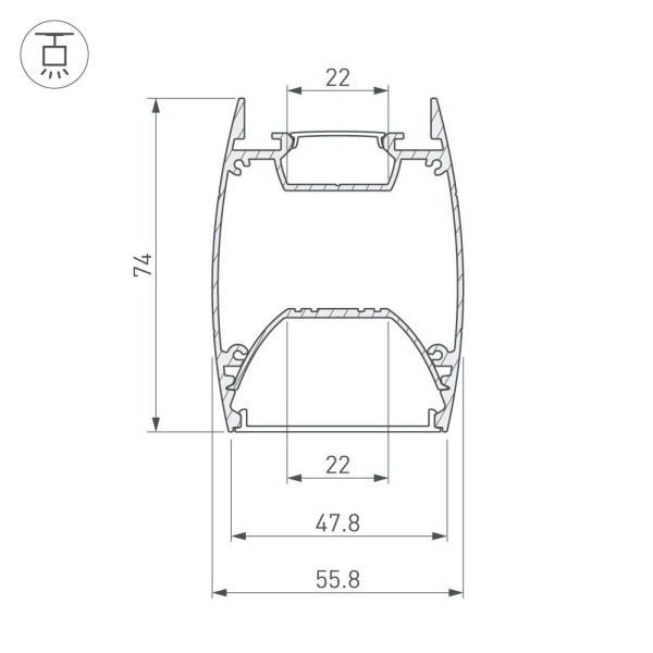 Профиль Arlight ARH-Line-4874-Dual-2000 Anod 036345