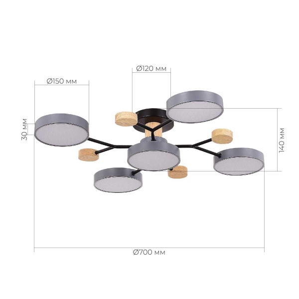 Потолочная светодиодная люстра Evoluce FAEMA SLE6006-702-05