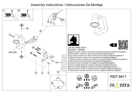 Настенный светильник Mantra Africa 9411