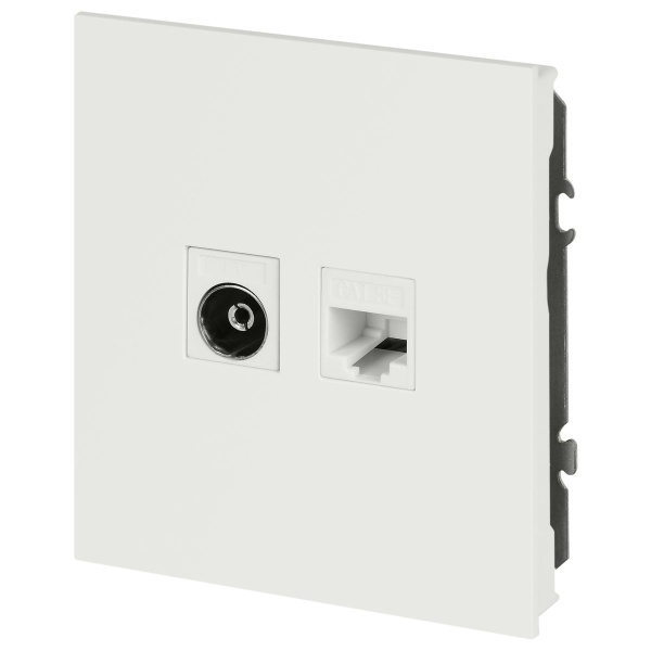 Розетка ЭРА Arktik 16-3110-08 комбинированная RJ45+TV белый матовый Б0070501