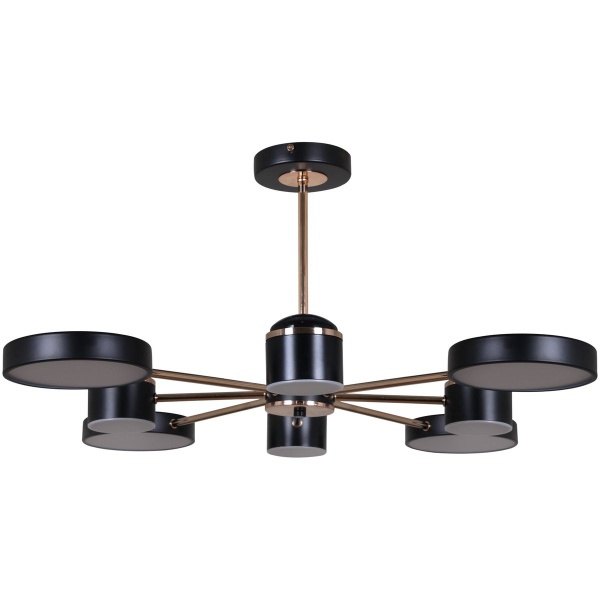 Потолочная светодиодная люстра Reluce 13289-4.3-08 Чёрный+Золотой хром