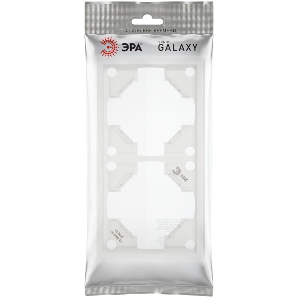 Рамка для розеток и выключателей ЭРА Galaxy 15-5002-08 на 2 поста белый матовый Б0070851